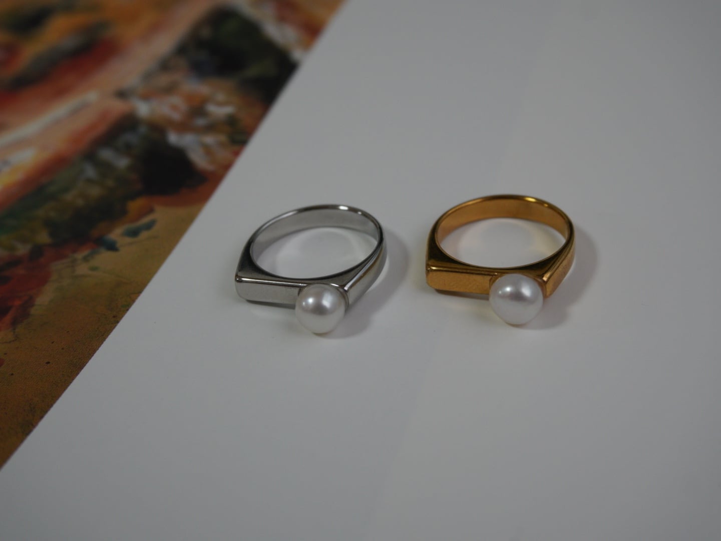 【 PURE 】side pearl ring