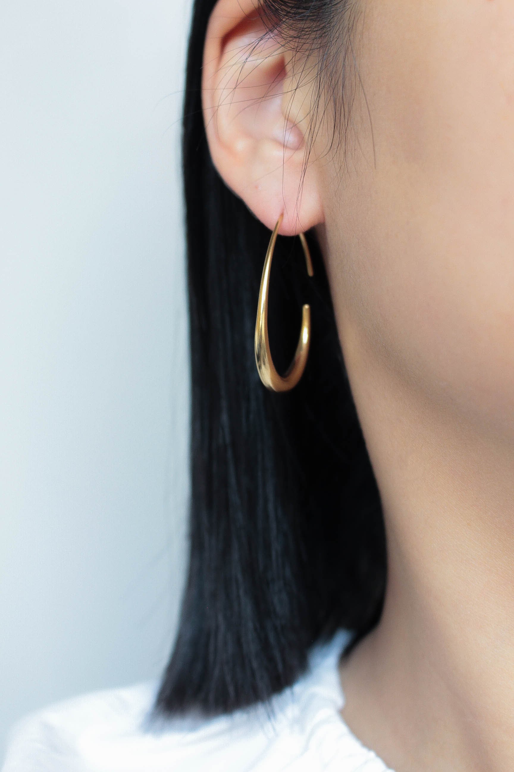 Oval Hook Pierce | ebine(エビネ)|金属アレルギー対応アクセサリー