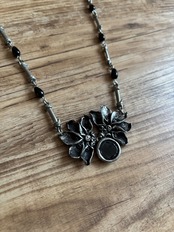 gothic floral statement necklace-5312-7