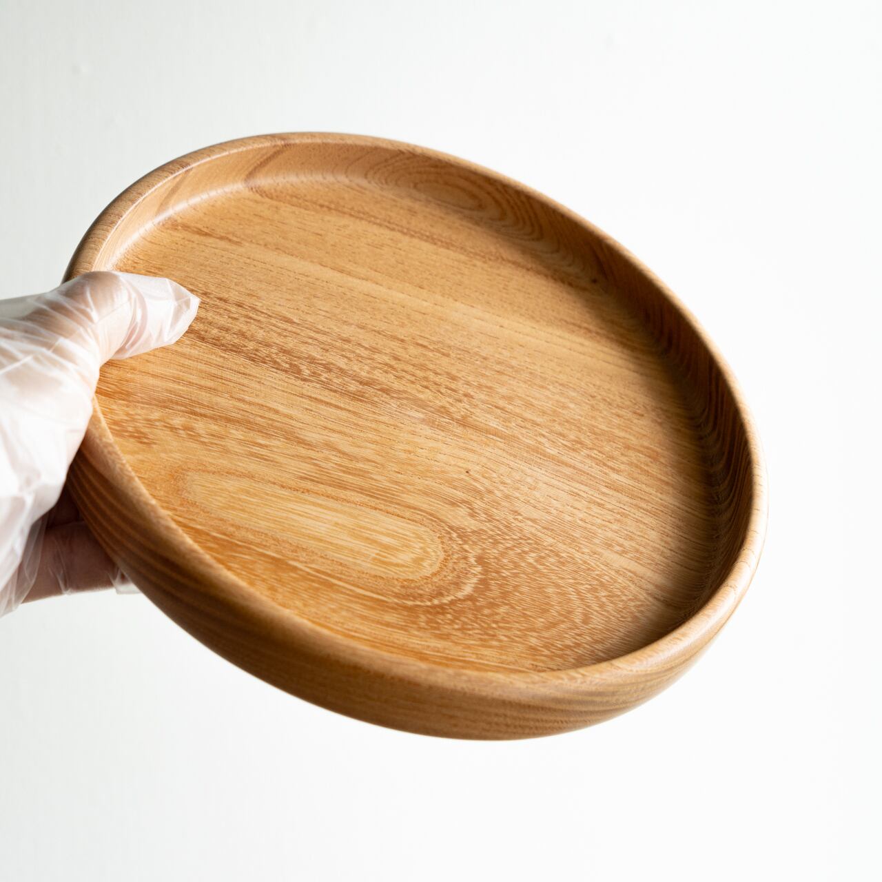 現品限り】直径21.5cm 無塗装のお盆 欅（けやき） 4−8 | わたなべ木