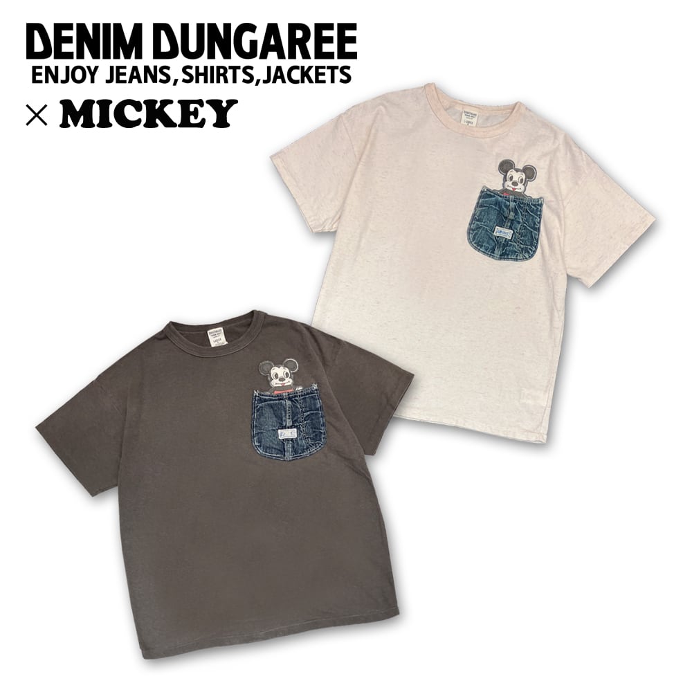 DENIM DUNGAREE(デニムダンガリー) dd3732451-ビンテージトンプキンテンジク MICKEY ポケット  Tシャツ（グレー）150-160cm | PORUKA powered by BASE