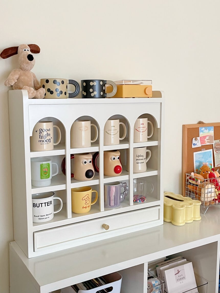 arch wood cup shelf 2size 2colors / アーチ ウッド カップ シェルフ