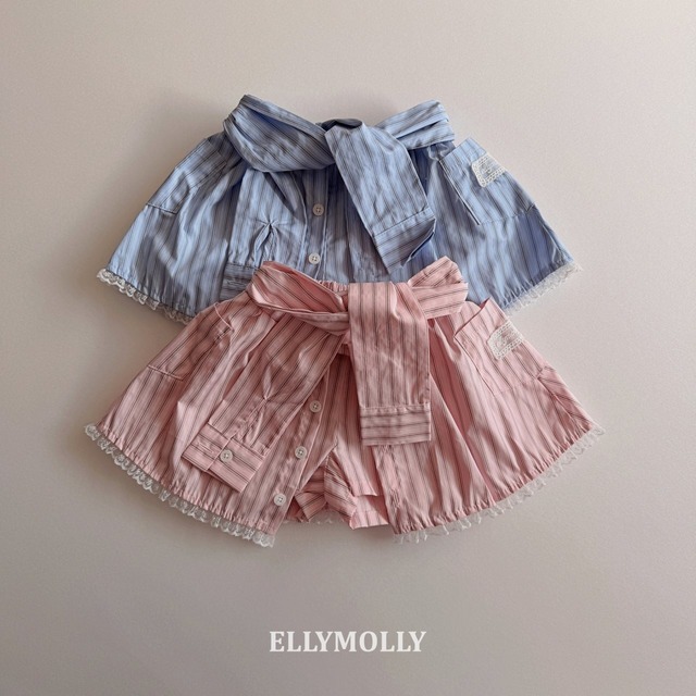 [予約] ELLY MOLLY - pocari layered pants ( pink / sora )