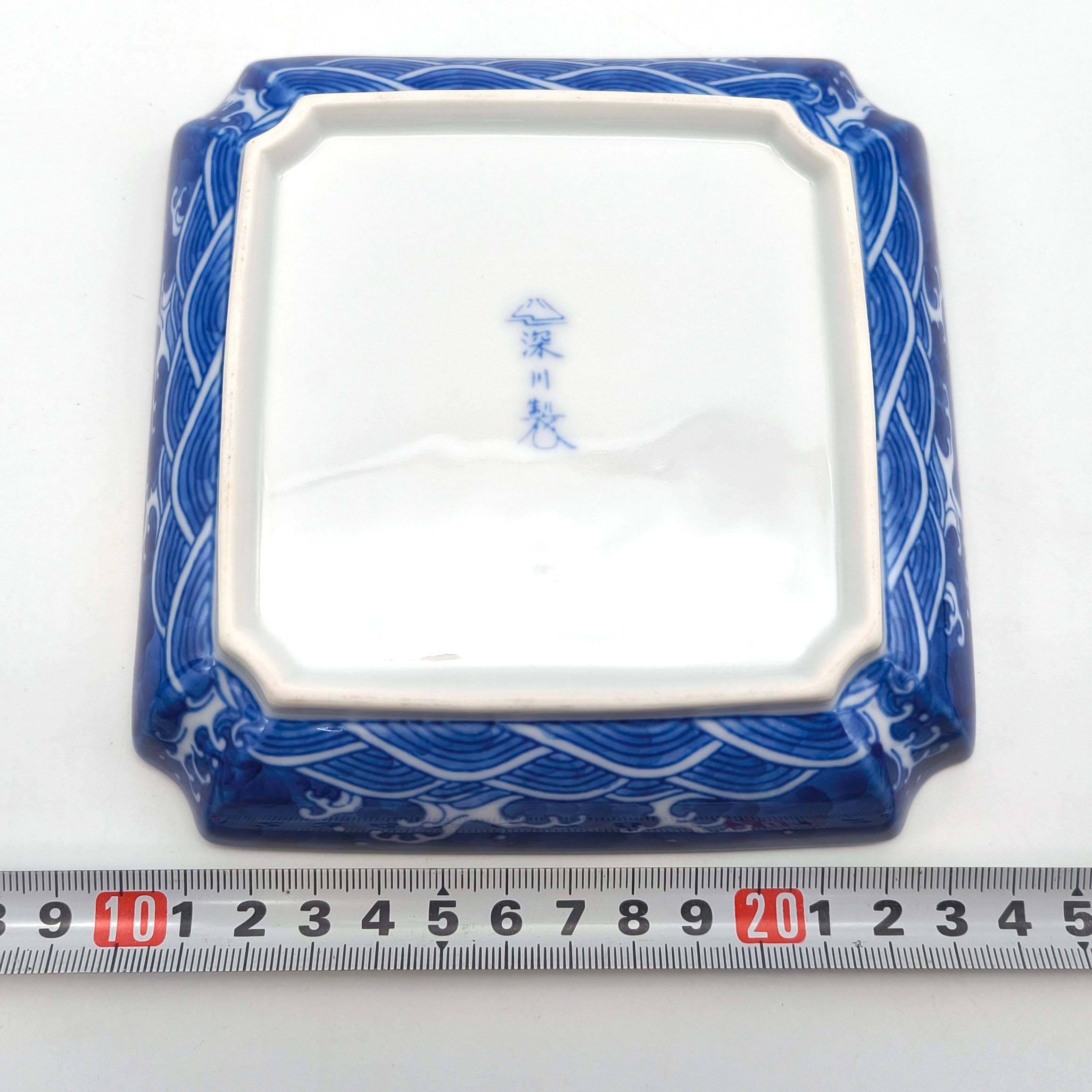 大皿 角皿 靖 工芸品 絵皿 飾り皿 陶磁器 有田焼・深川製磁・角皿・絵皿・飾り皿・No.250917-16・梱包サイズ60