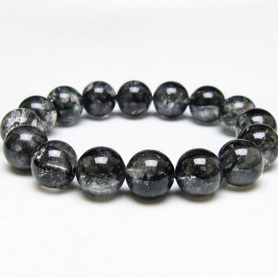 ブラックエレスチャルクォーツ ブレスレット 13mm 一点物 おまかせ便 111-53839