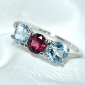 トルマリン 0.38ct トパーズ1.28ct リング pt900 Tourmaline