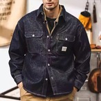 Denim Oversized Button-Down Shirt ◇H0511