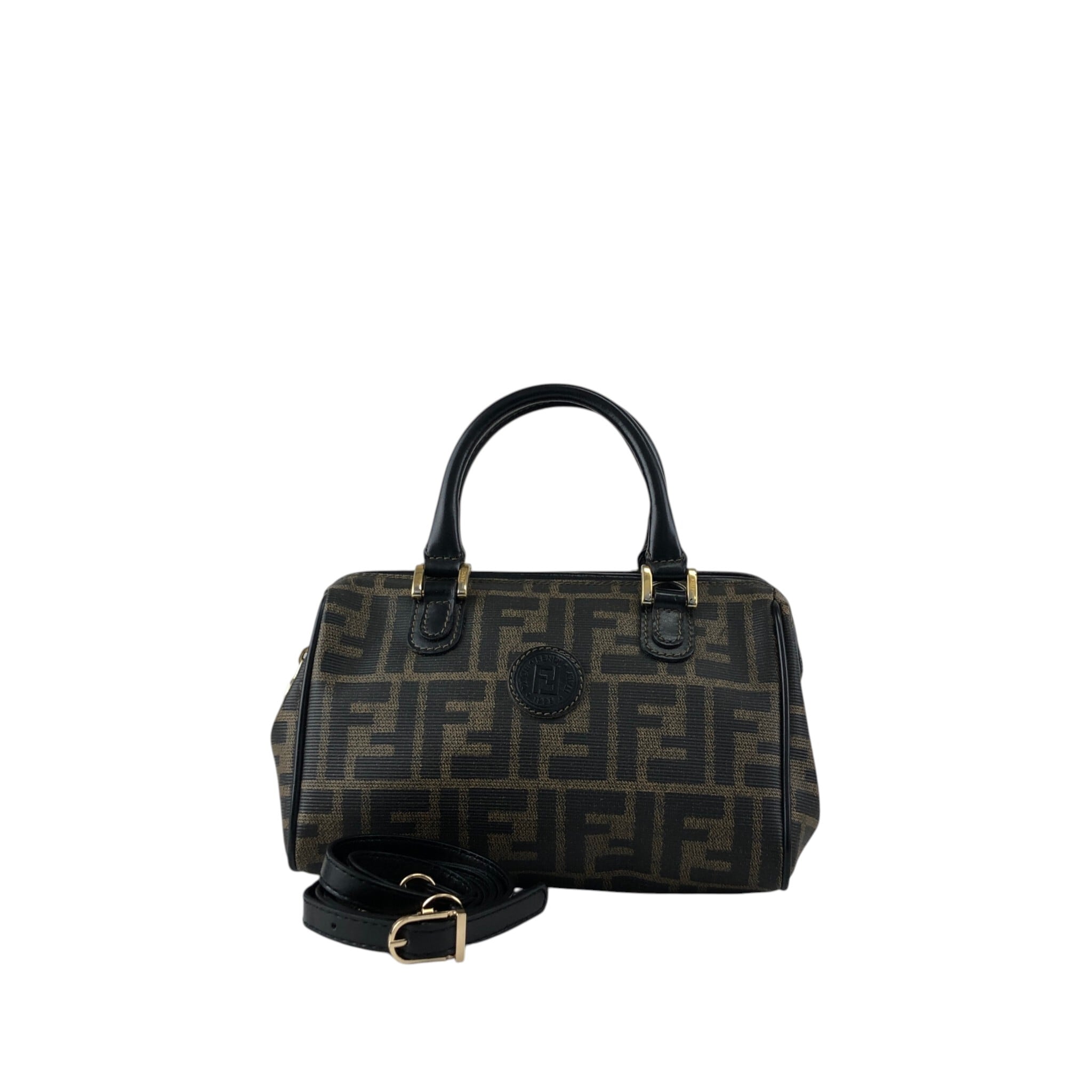 FENDI フェンディ ズッカ ショルダーバッグ ブラック FFロゴ PVC 2WAY