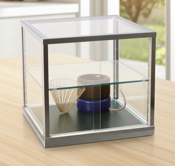 NISHIKAWA アルミ 昭和レトロ ガラスショーケース 2段 ディスプレイ NISHIKAWA アルミ 昭和レトロ ガラスショーケース 2段 ディスプレイ