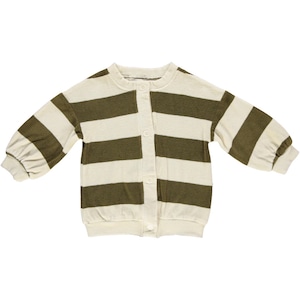 poudre organic / CARDIGAN BRUNELLE_Rayures Fir Green(3y,4y,6y)