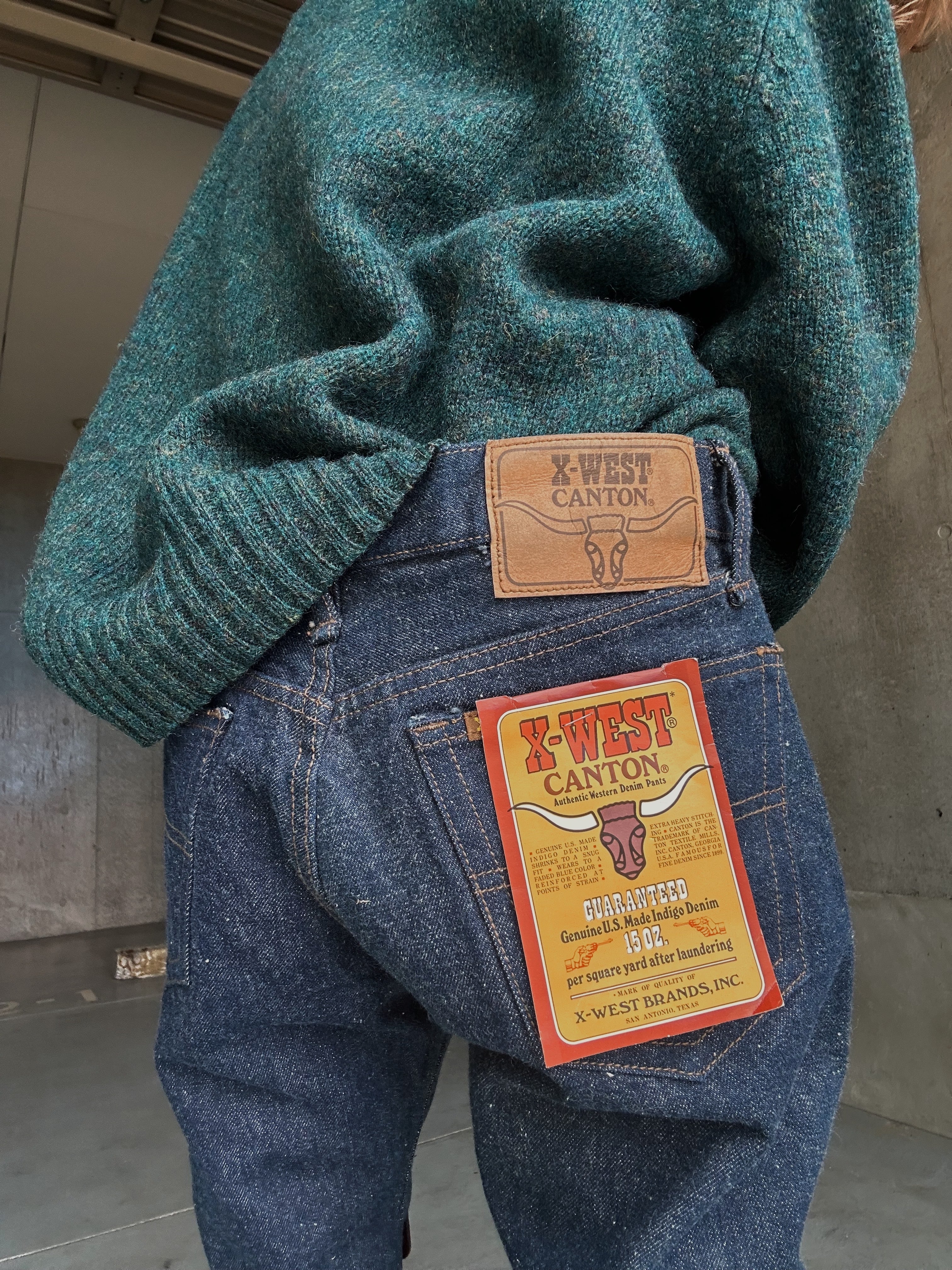 PT618）70's CANTON X-WEST western flare denim made in Japan / W31