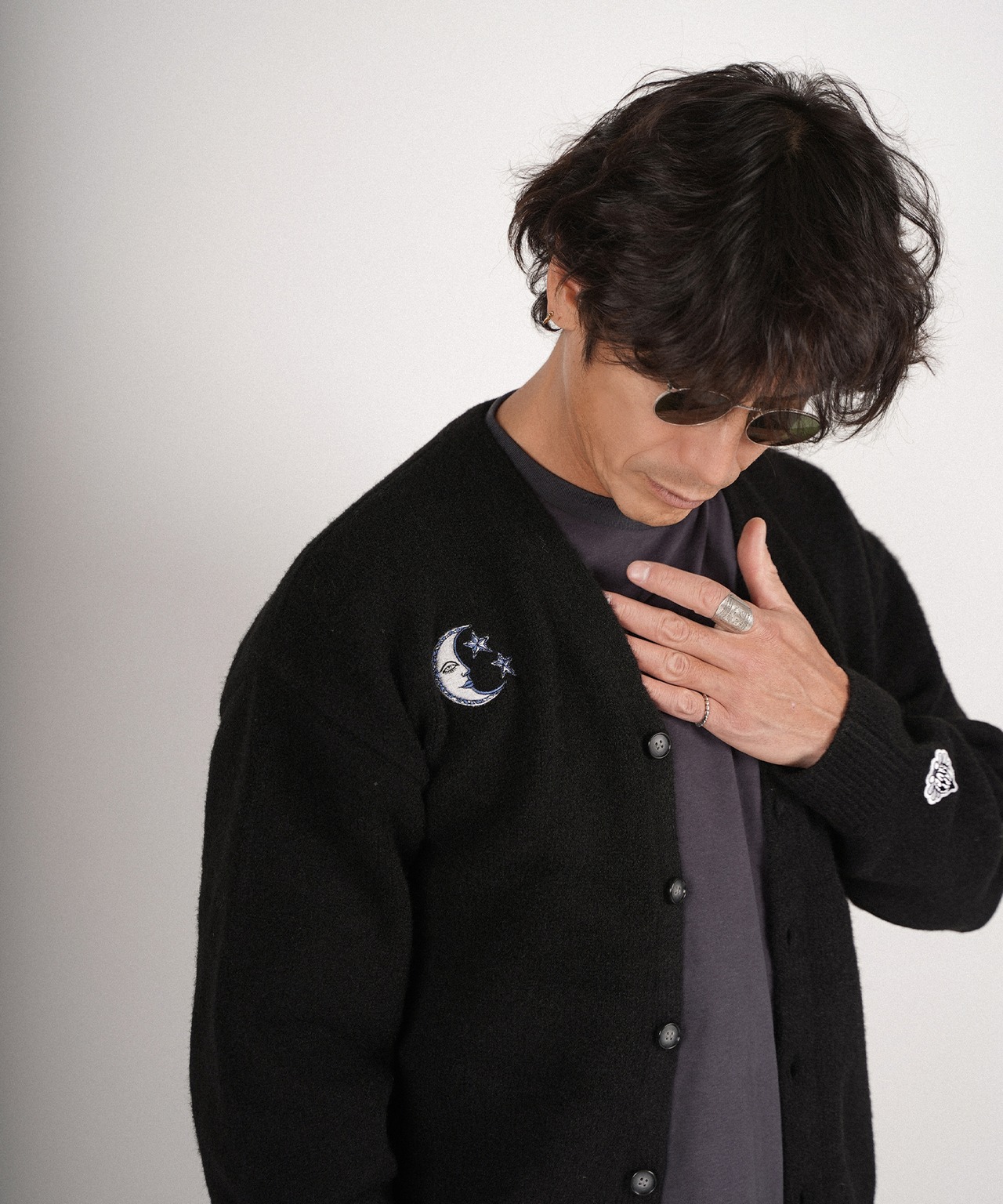 SUN＆MOON EMBROIDERY CARDIGAN［HSK002］