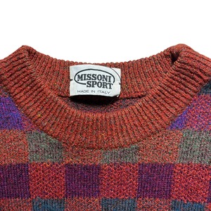 vintage MISSONI SPORT check pattern wool sweater