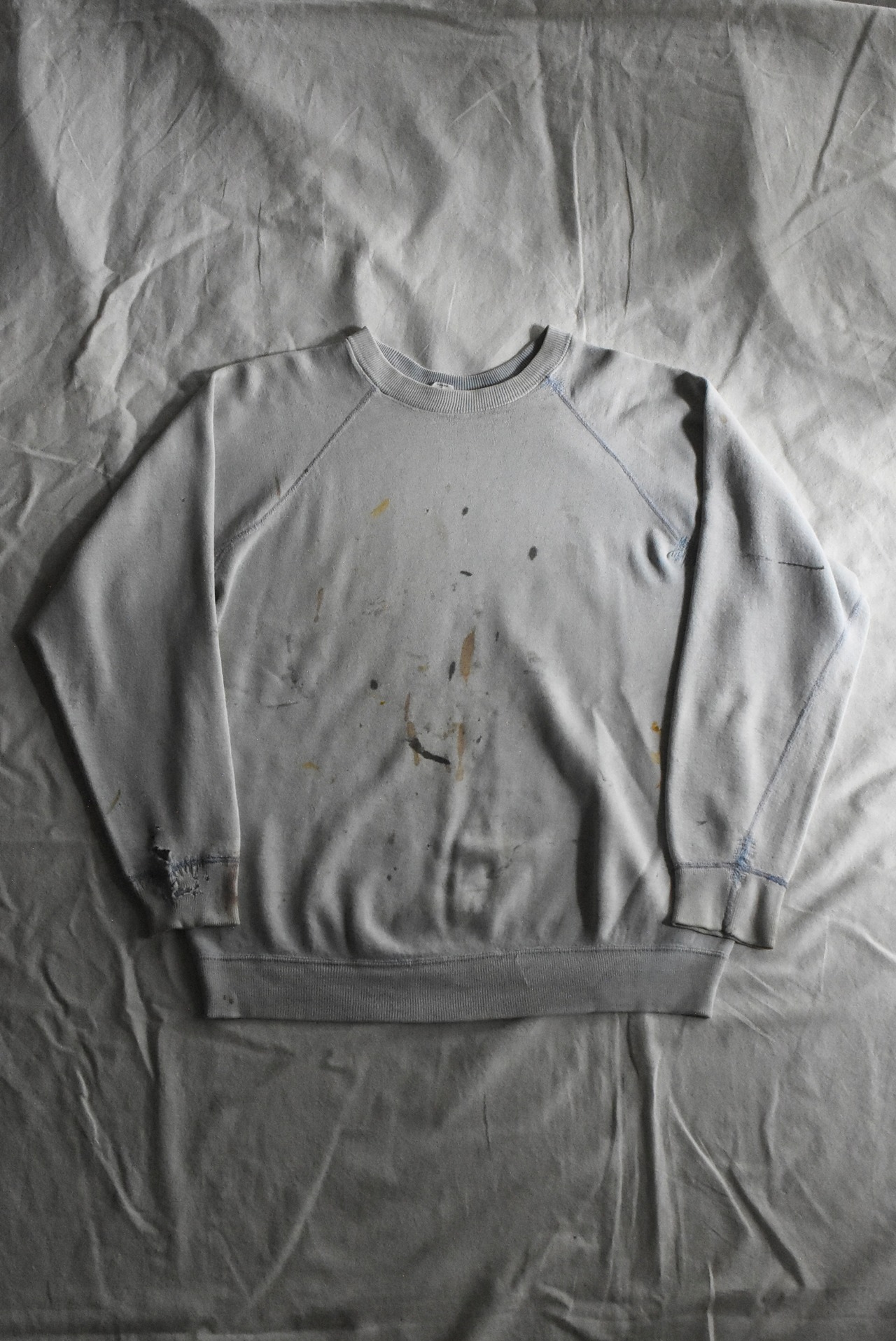 OK／60-70's "SPORTWEAR of Creslan and Cotton" raglan sleeve art paint sweat
