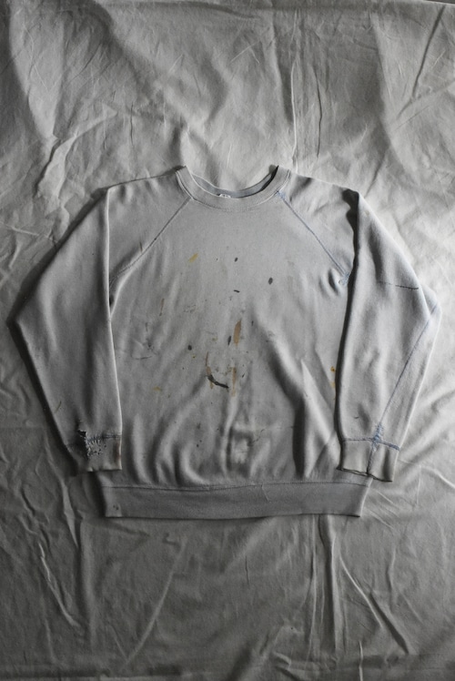 OK/60-70's "SPORTWEAR of Creslan and Cotton" raglan sleeve art paint sweat