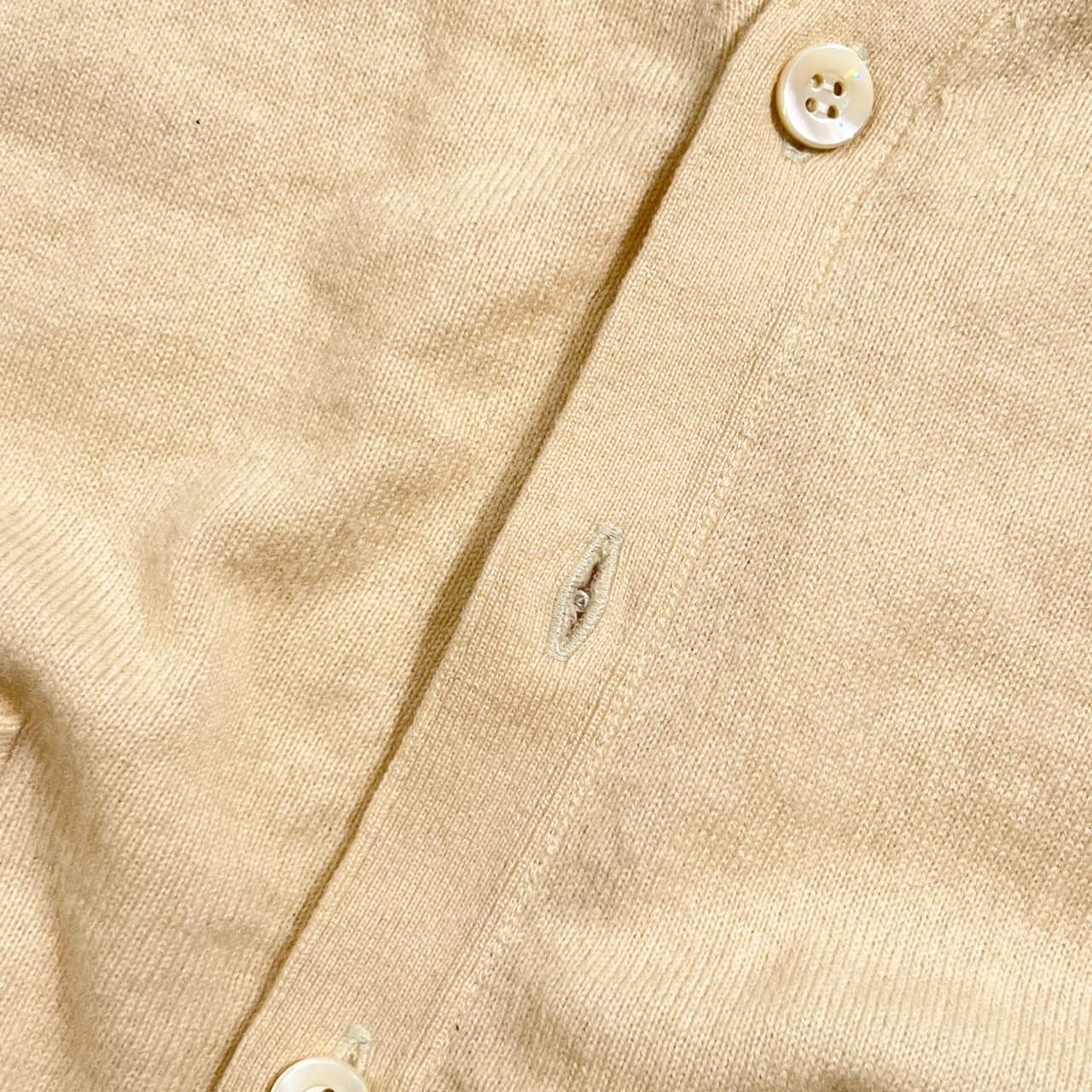 カシミヤ100% LeCENT レセント 前開き ニット ベスト /アイボリー メンズ