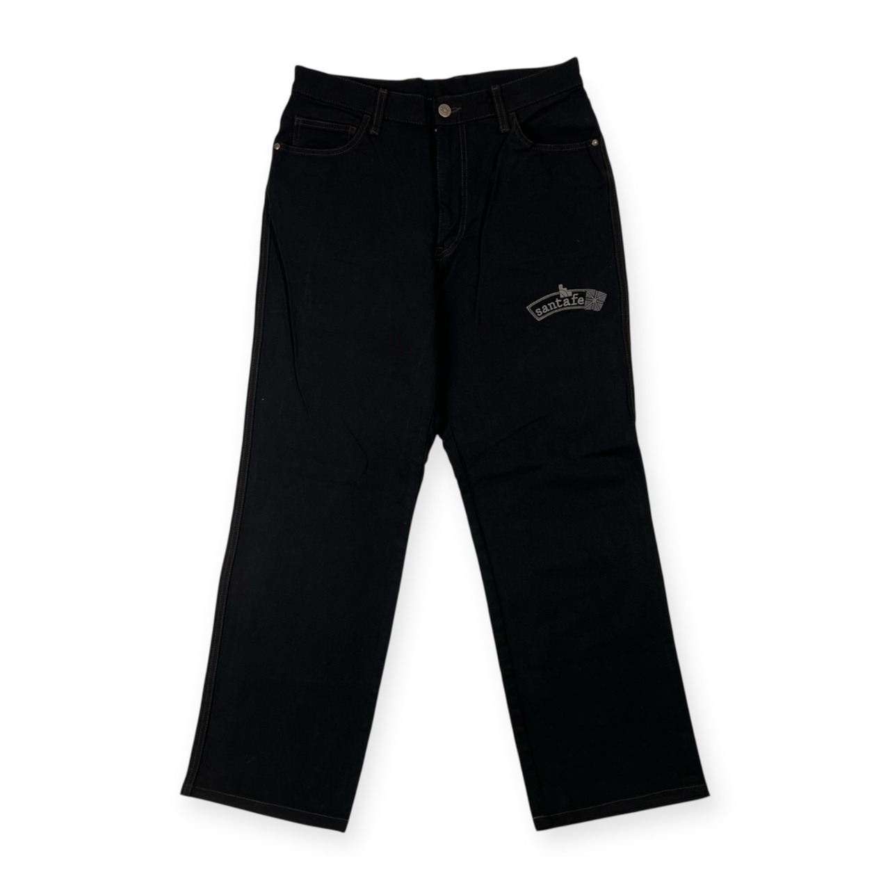 santafe サンタフェ ロゴ刺繍 ブラック パンツ ボトムス サイズ 32 /メンズ/日本製