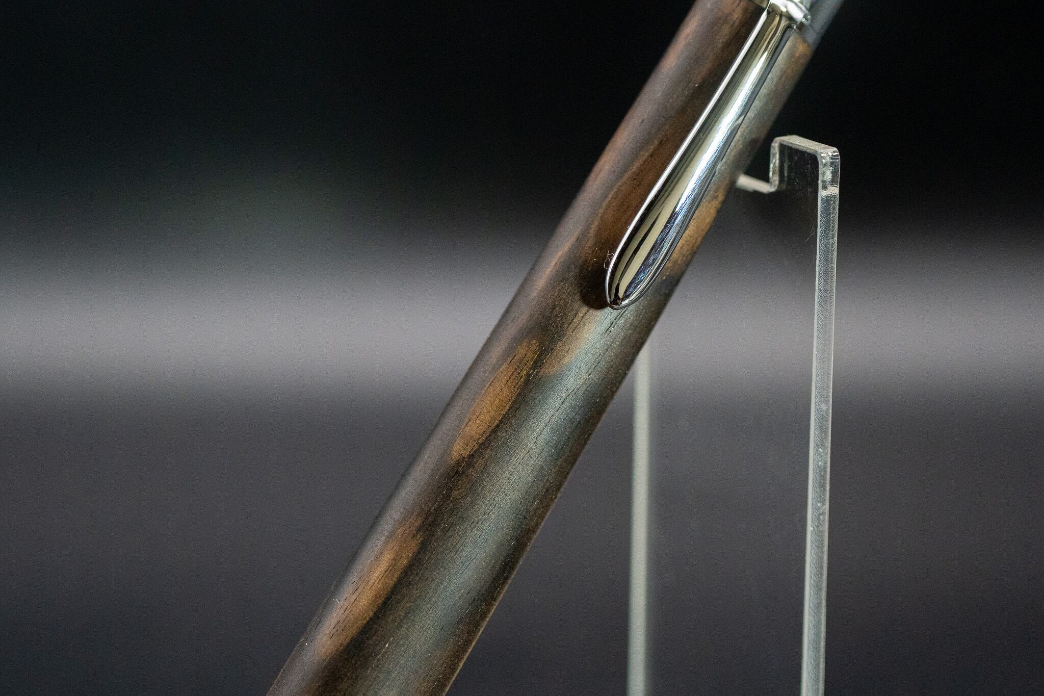 魅惑の黒い紋様】 黒柿孔雀杢 silver BP | 木軸ペン工房 金杢犀