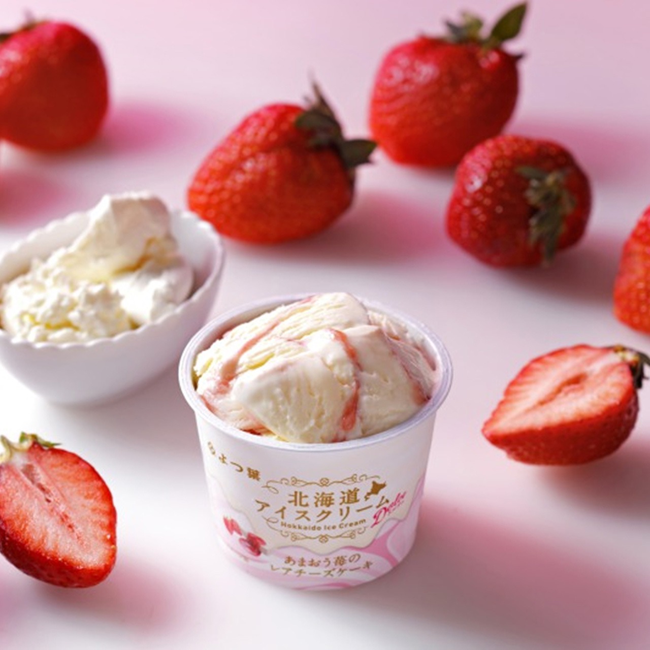 【よつ葉】北海道アイスクリーム　あまおう苺6個セット（あまおう苺のレアチーズケーキ ドルチェ）　ギフトボックス入り♪