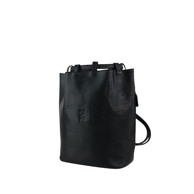 FENDI フェンディ ショルダーバッグ ブラック FFロゴ レザー バケツ型 vintage ヴィンテージ オールド 76k8ej