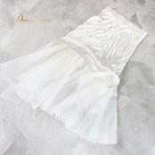 社交ダンス 衣装 スタンダード スカート レッスンウェア レディース 練習着 白 レース ホワイト系 花柄 リボン 清楚 かわいい 可愛い 上品 フェミニン ドレッシー エレガント カジュアル デザイン おしゃれ 普段使い 謝恩会 パーティー 結婚式 お呼ばれ 撮影 かわいらしい 風合い 軽やか 繊細 ふんわり フレア シンプル レディースファッション バルーンスカート