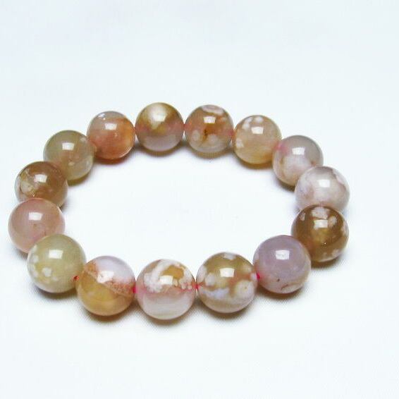 チェリーブロッサムアゲート ブレスレット 桜瑪瑙 15mm [M便 1/10] 111-24545