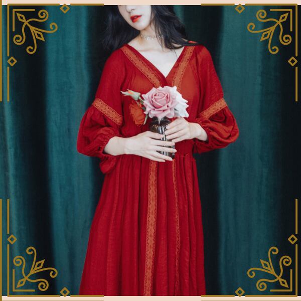 エキゾチックレッドドレスワンピース Trnd321 Re Tro