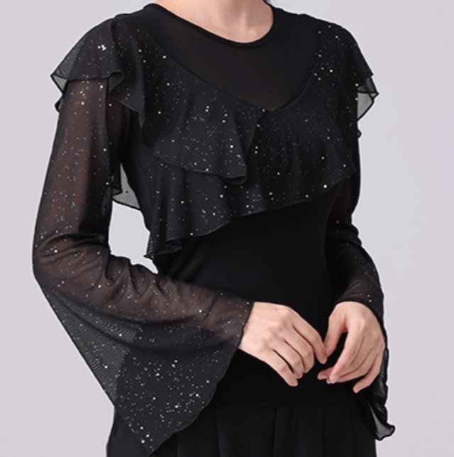 ラウンドネック チュールトップス 1col D00008