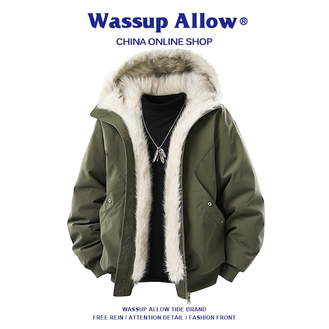 ☄防寒毛付きコート!【WSシリーズ】★綿入れコート★ ユニセックス 4color 冬用コート カジュアル 暖か