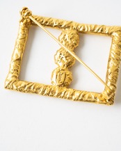 〈Yves Saint Laurent〉Square Rhinestone Brooch 1980