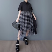 菱形メッシュレイヤード ワンピース 30075