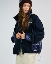 ボア&キルティングスタンドカラージャケット (IVORY) CQ-49093