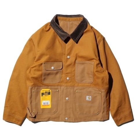 【限定品✨レザー襟】CARHARTT DUCK FILM COVERALL THRIFTY LOOK / CARHARTT DUCK FILM COVERALL / BROWN | 【FLAGS