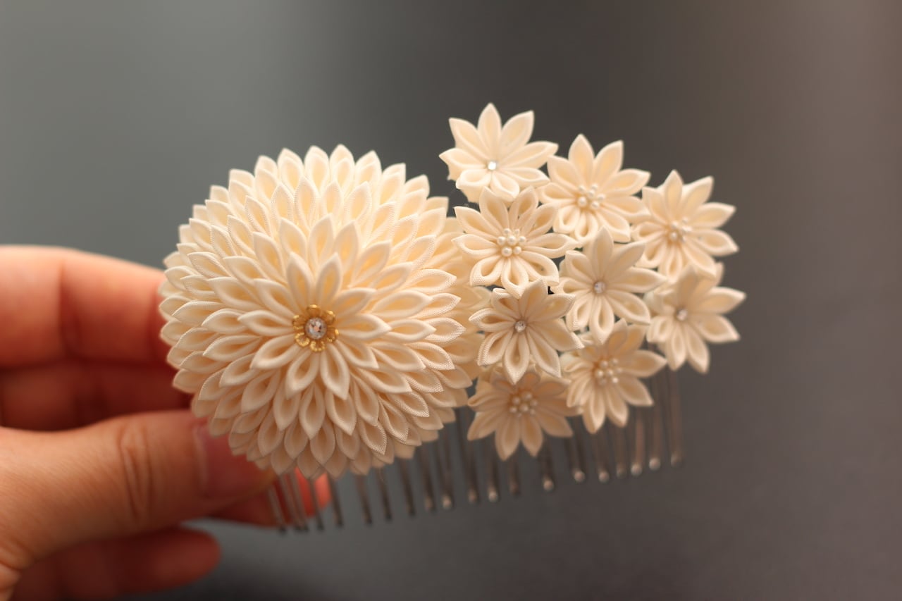 つまみ細工 コーム