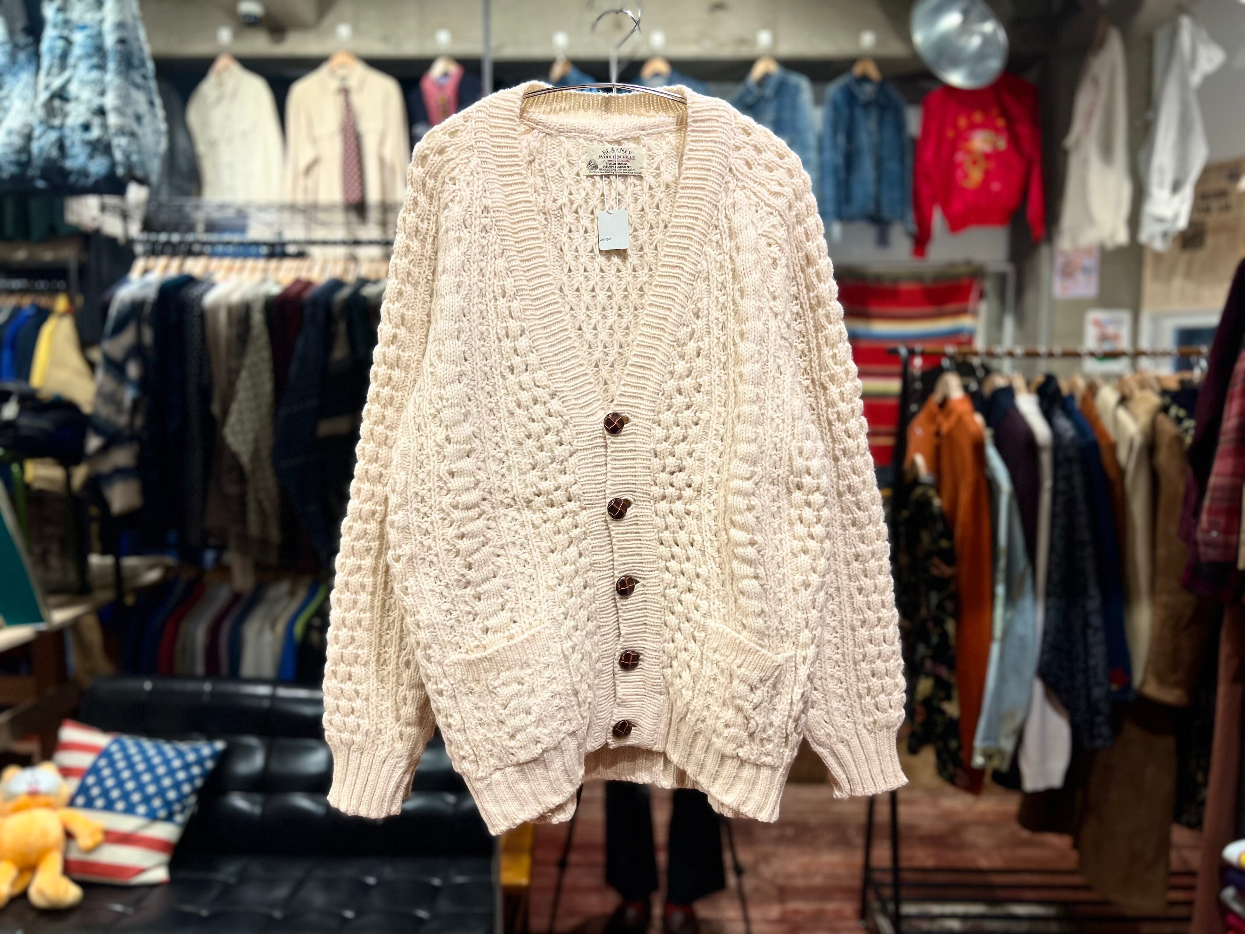 BLARNEY woollen Mills カーディガン アラン模様 刺繍 BLARNEY woollen Mills カーディガン アラン模様 刺繍