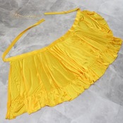 ダンス衣装 社交ダンス レディース レッスンウェア イエロー系 スカート 練習着 Fashionα ファッション アルファ 黄色 無地 山吹色 フリル フリルスカート 巻きスカート 巻き風 パーティー衣装 ラテンダンス フラメンコ 競技 ダンスレッスン 発表会 目立つ ブライトカラー カラースカート ボリューム ウエストひも レディース用 コーデ ステージ衣装 衣装 ステージ映え 黄色系 スカート単品 LL サイズ感 大人可愛い 動きやすい系 イエロー系ワンピース風 フレア フレアスカート スカート丈短め