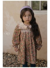 オーレン / oren / ボンジュールスクエアカラーワンピース / 韓国子供服 / キッズ / 26winter〖取寄〗*S~XL*