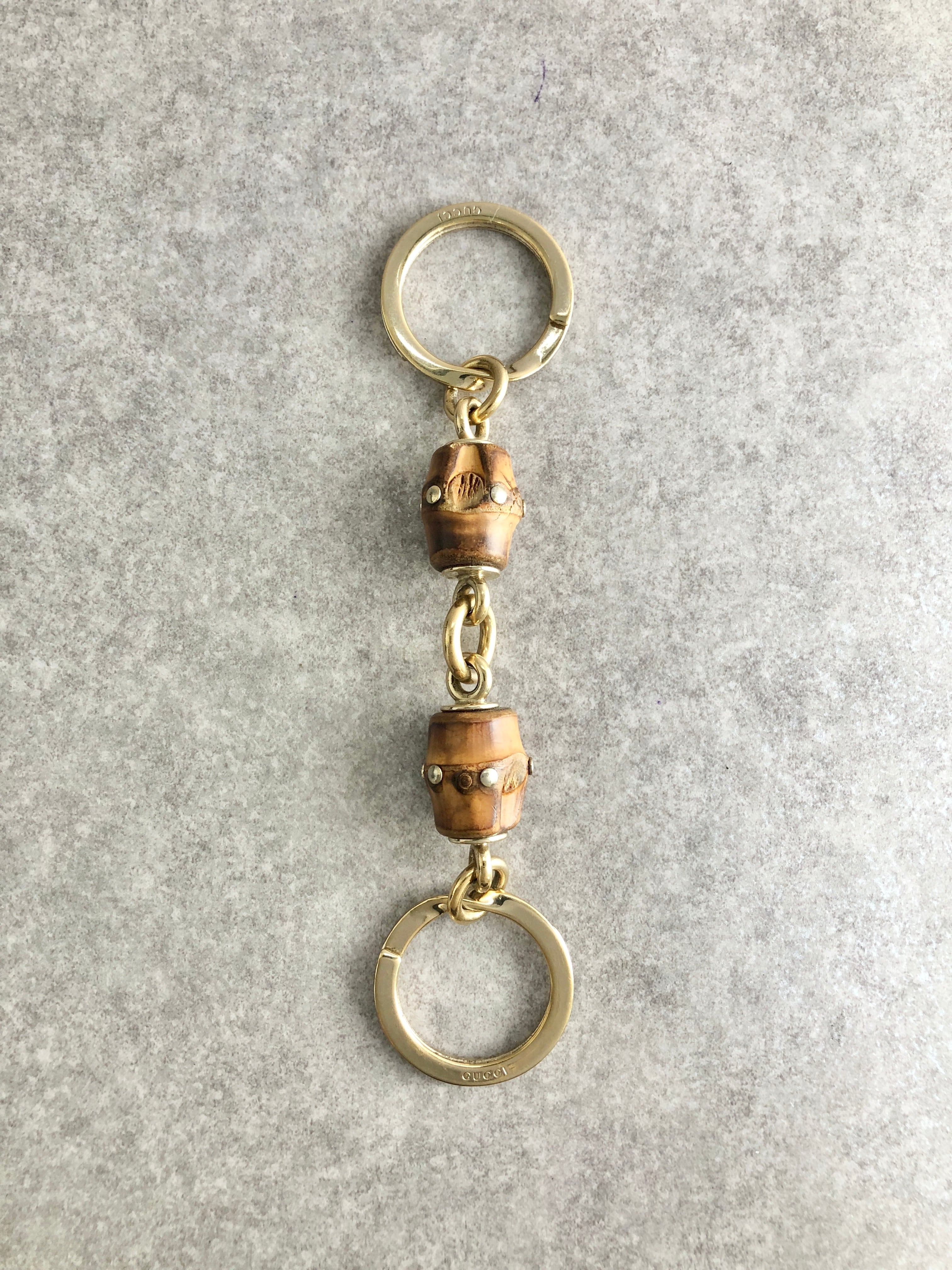 GUCCI グッチ キーホルダー ゴールド バンブー キーリング vintage
