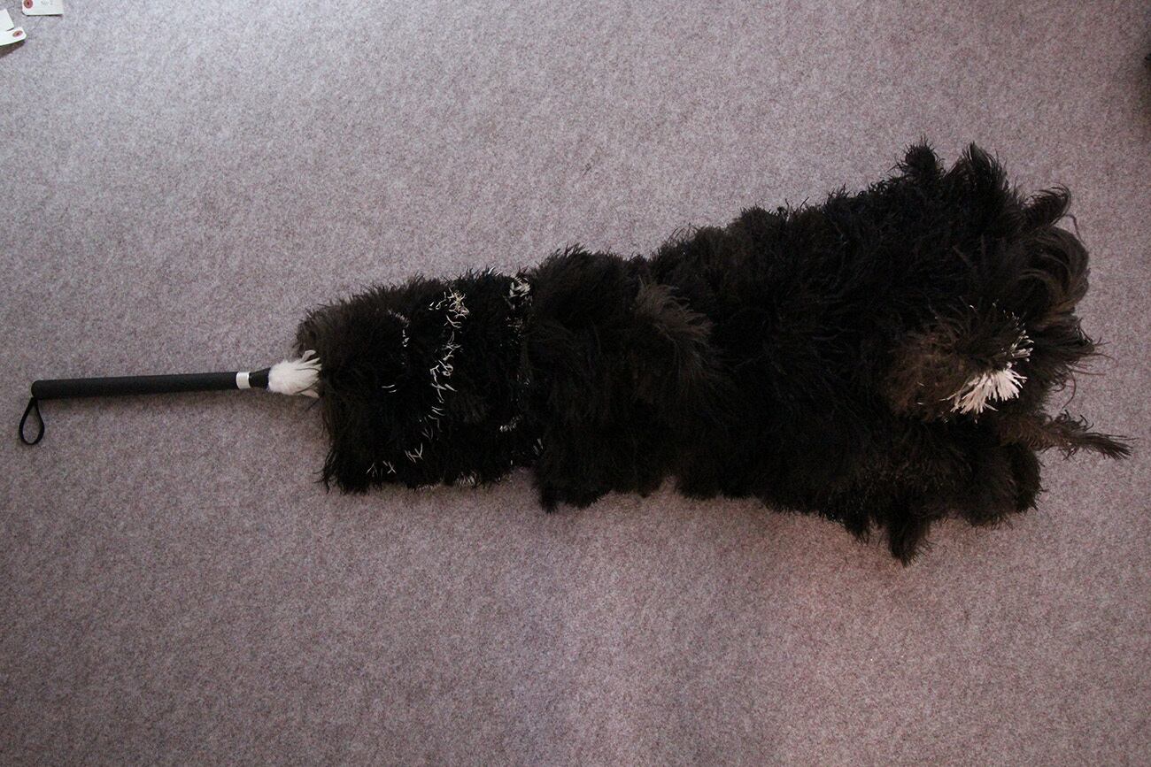 M【110・25・85・20・400】オーストリッチ毛ばたき （全長・グリップ