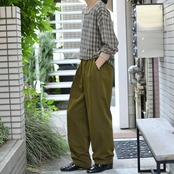 rayon blend khaki tuck slacks