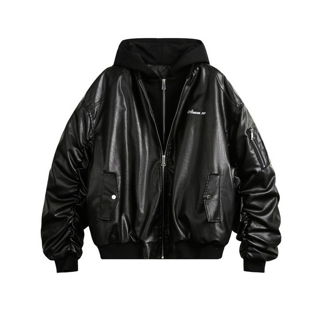 【暖かさUP】ストリート PUレザー中綿ジャケット T1287