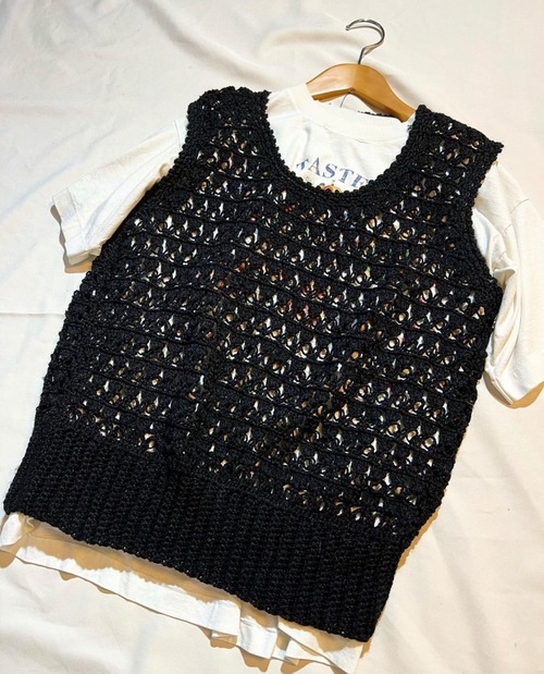 unknown 透かし編み knit vest【M 】