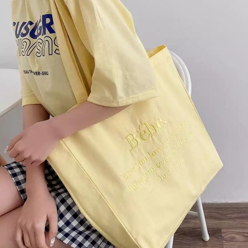 Bebe刺繍ロゴ大容量トートバッグ（全5色） | * ੈ✩‧₊˚みじぇる