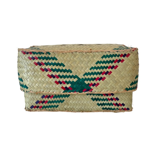 Rectangular colourful basket S w22cm×11cm×h12.5cm 四角カラフル蓋付き収納かご