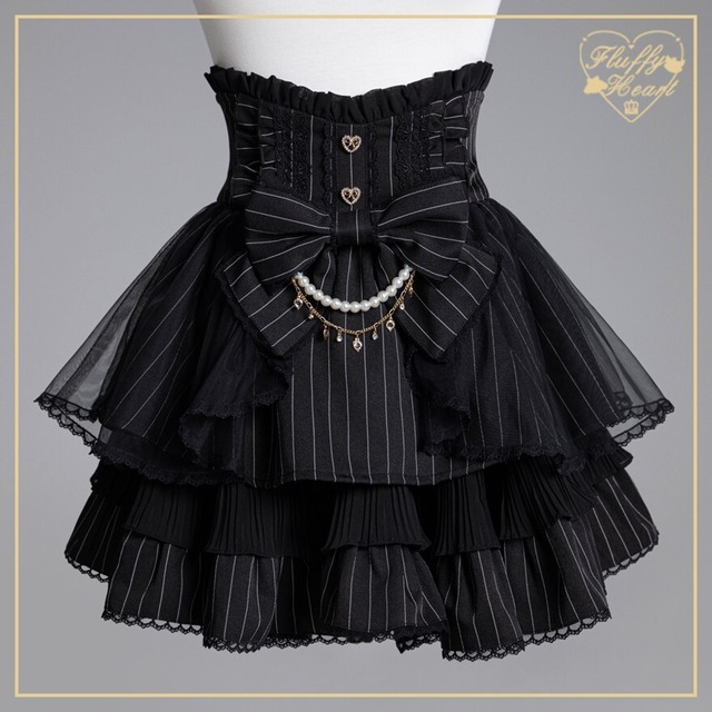 コルセット風 ティアード フリル スカート ブラック ピンク チェック ゴスロリ ロリィタファッション ロリィタ クラシカルロリィタ 甘ロリ 地雷系 量産型 レース リボン