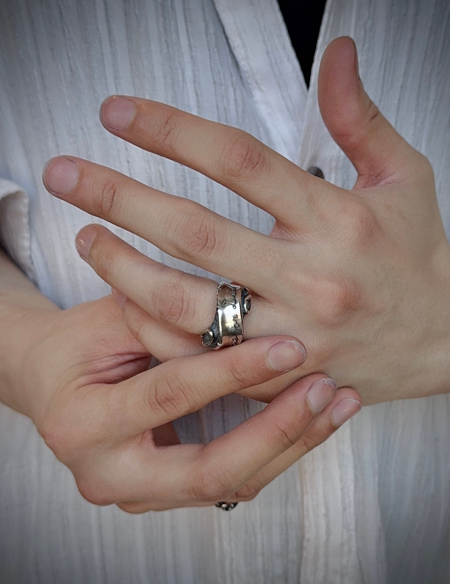 Rat Race】Rat Race Message On Ribbon Ring / Narrow メッセージオン