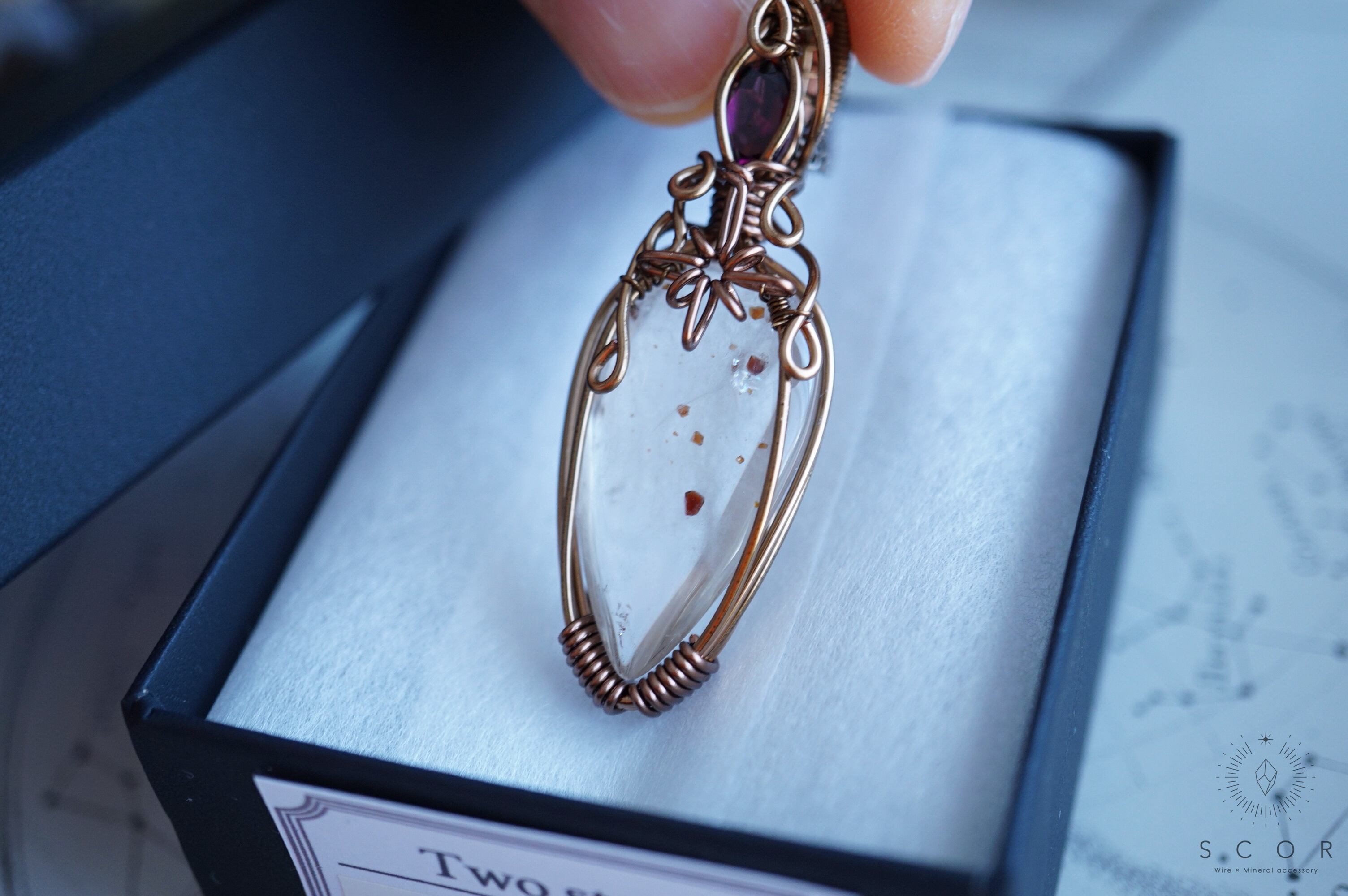 ロードライトガーネット ピンクサファイア ペンダントトップ ワイヤー