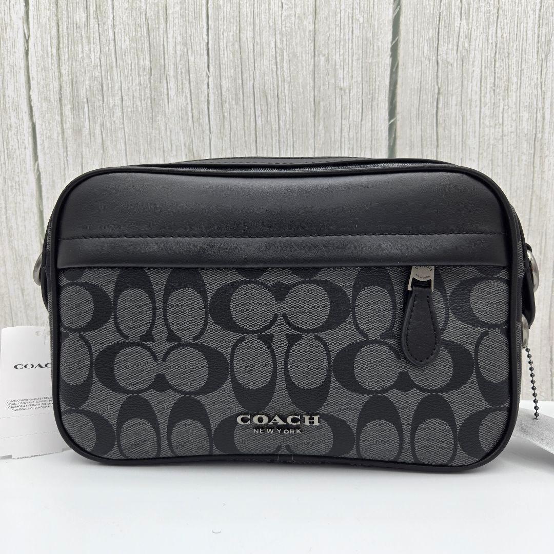 メンズ COACH ショルダーバッグ シグネチャー クロスボディ ブラック