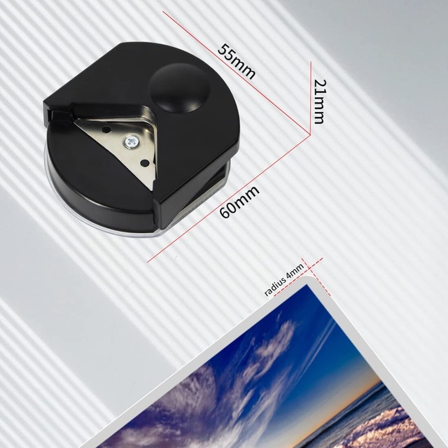 RAYSOONER CR04-BKコーナーラウンダーカッター,4mm,PVC、紙とプラスチックをカッター,黒