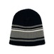 COMFORTABLE REASON / STRIPE BEANIE BLACK × GREY